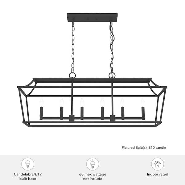 Hunter Laurel Ridge 6-Light Matte Black Traditional Led Chandelier