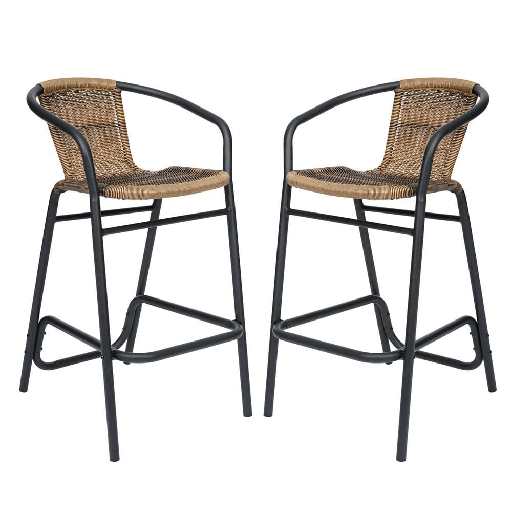 Limoges Medium Brown Metal Outdoor Bar Stool 2-Pack price history on PriceWatchPro