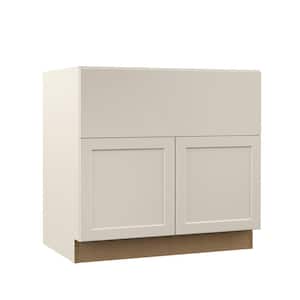 Designer Series Melvern 36 in. W 24 in. D 34.5 in. H Assembled Shaker Apron Front Sink Base Kitchen Cabinet in Cloud