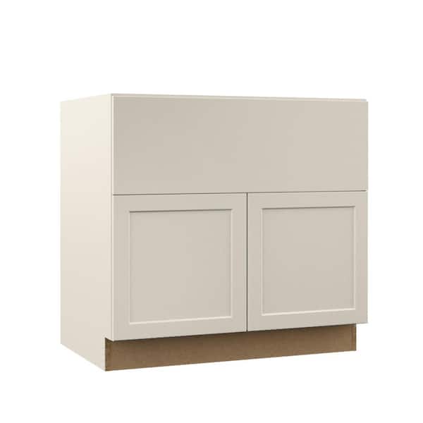 Hampton Bay Designer Series Melvern 36 in. W 24 in. D 34.5 in. H Assembled Shaker Apron Front Sink Base Kitchen Cabinet in Cloud
