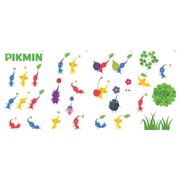 29-Piece 19.5 in. x 34.24 in. Green Nintendo Pikmin Characters Wall Decals