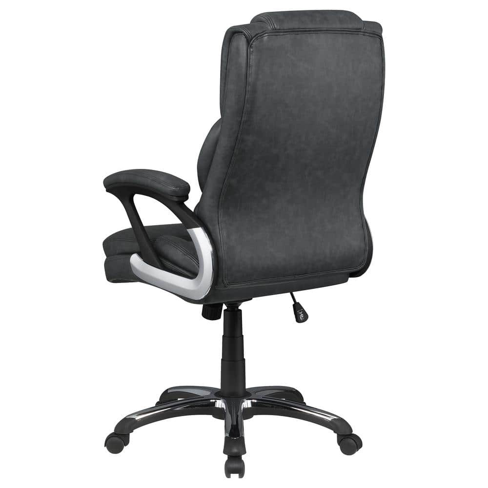 Dark Gray High Back Leather Executive Swivel Chair