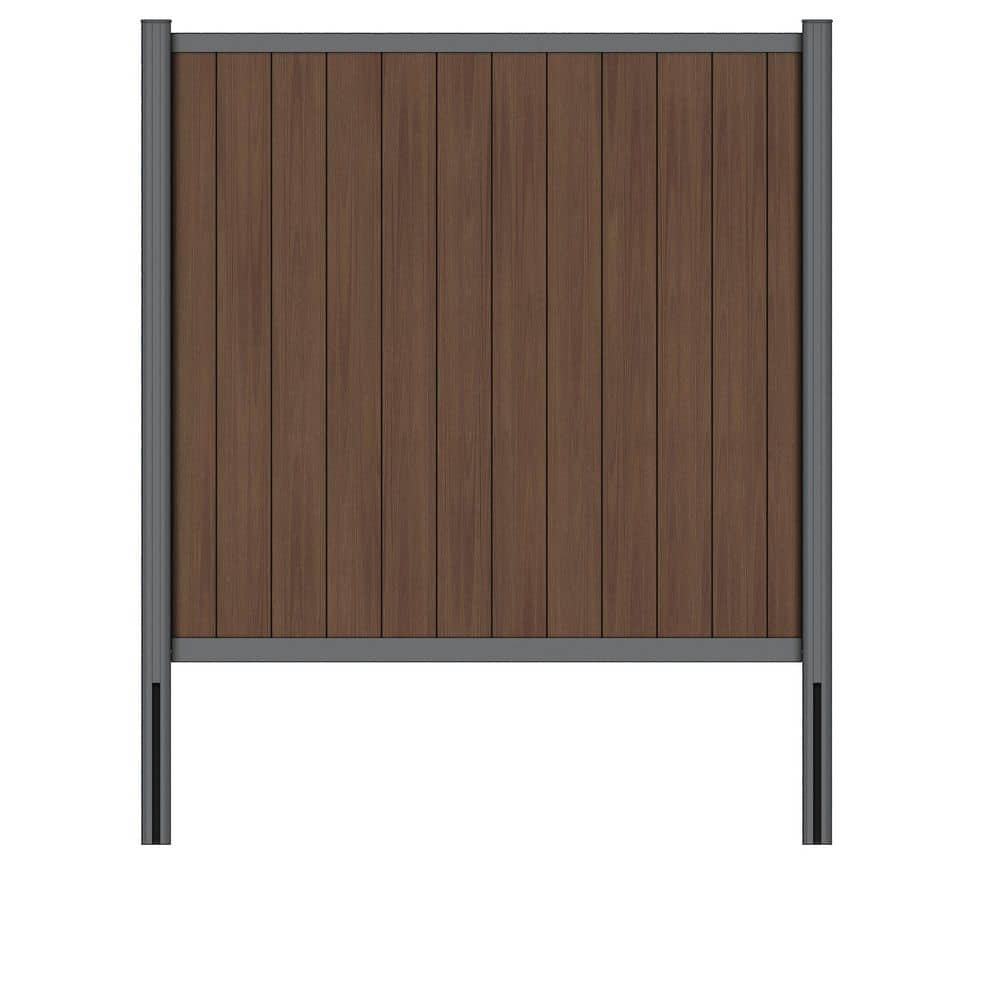 UltraEasy 6 ft. x 6 ft. Brazilian Ipe Composite Flat Style Vertical Fence Panel Kit with Gray Frame price history on PriceWatchPro
