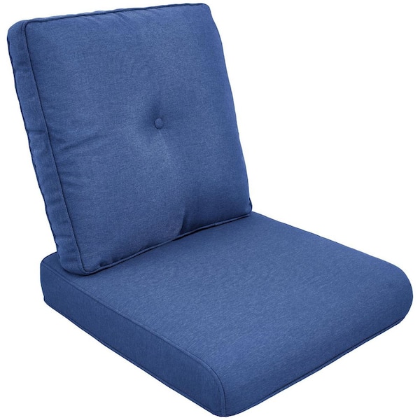22 in. x 22 in. 2-Piece Replacement Outdoor Lounge Chair, Sectional, Couch Cushion in Blue