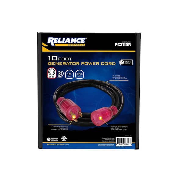 10/3 SJTW 125 V 10 ft. L 10 Amp Generator Extension Cord