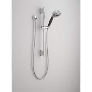 5-Spray Patterns 1.75 GPM 4.13 in. Wall Mount Handheld Shower Head with Slide Bar and H2Okinetic in Chrome