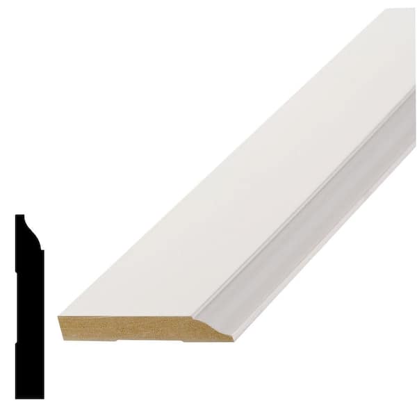 1/2 in. D x 3-1/4 in. W x 96 in. L Primed White MDF Colonial Baseboard Moulding