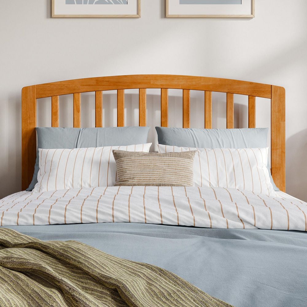 Quincy Light Toffee Full Wood Platform Bed with Slats