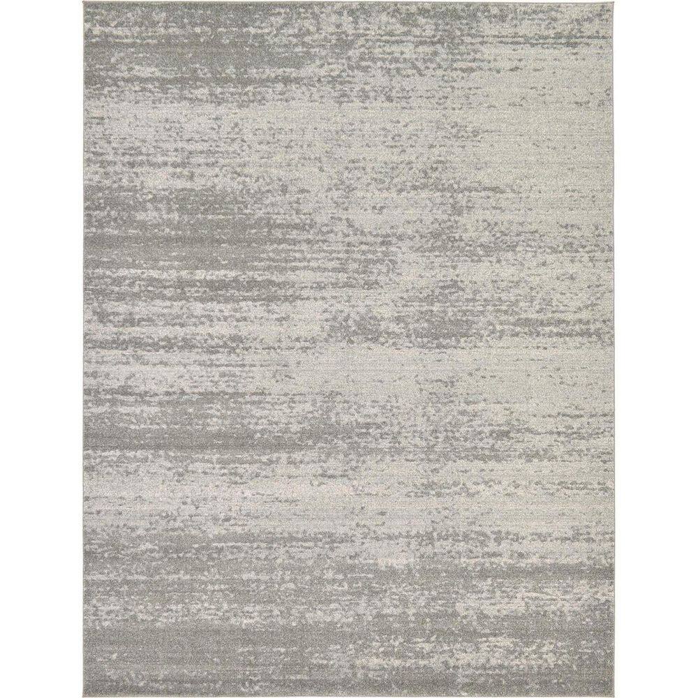 Gray Polypropylene 6 ft. x 9 ft. Solid Color Indoor Area Rug