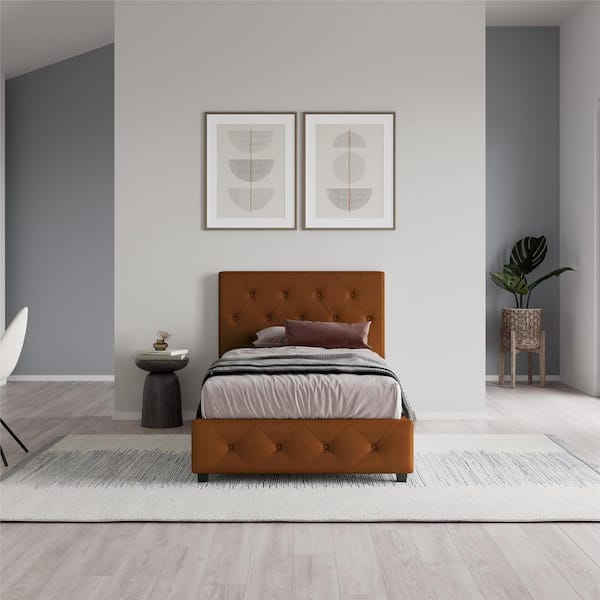 Dhp dakota faux leather on sale upholstered platform bed