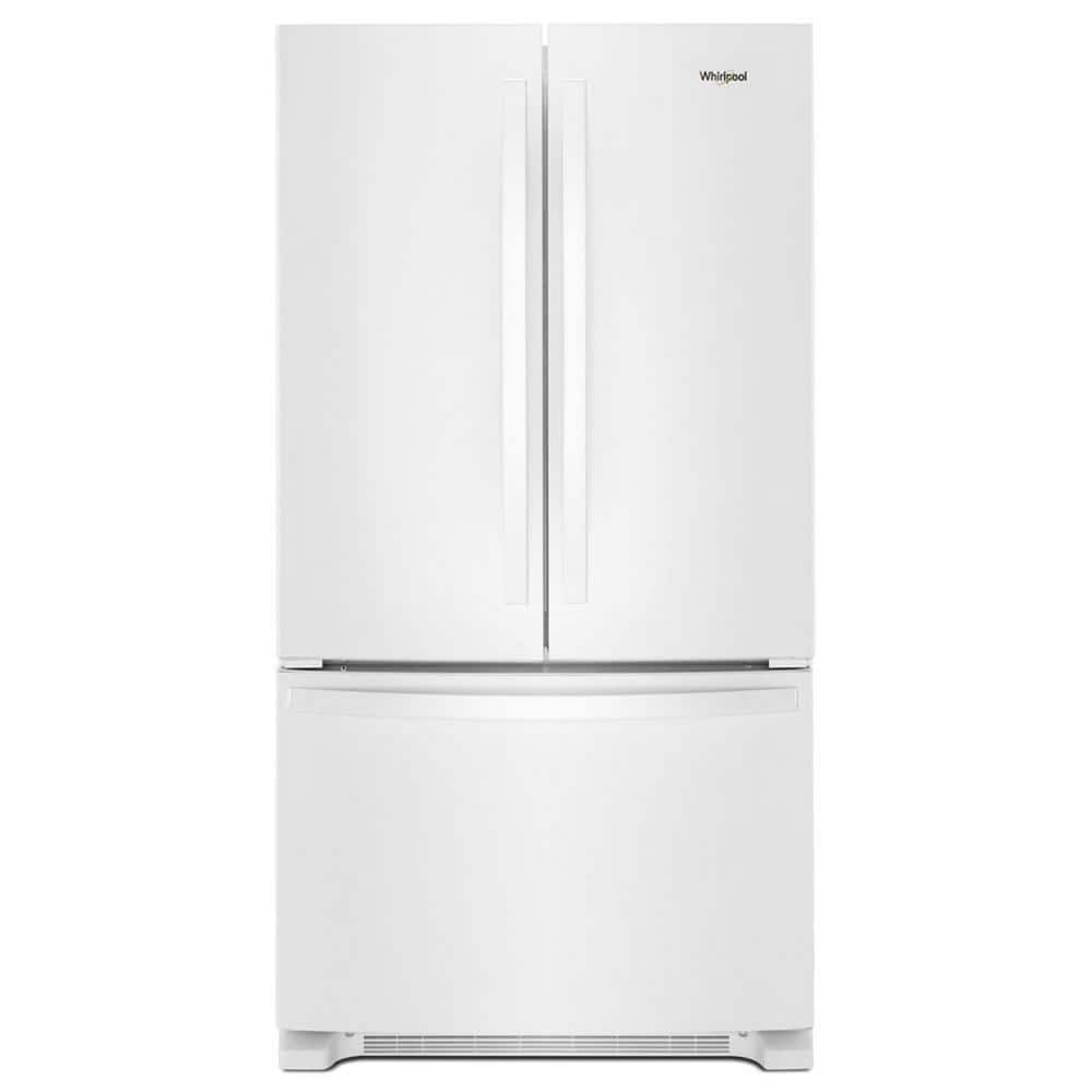 35 in. 20 cu. ft. Counter Depth French Door Bottom MountRefrigerator in White with Elevated Deli Drawer