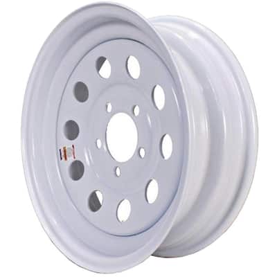 2040 lb. Load Capacity White Eight Spoke Steel Wheel Rim