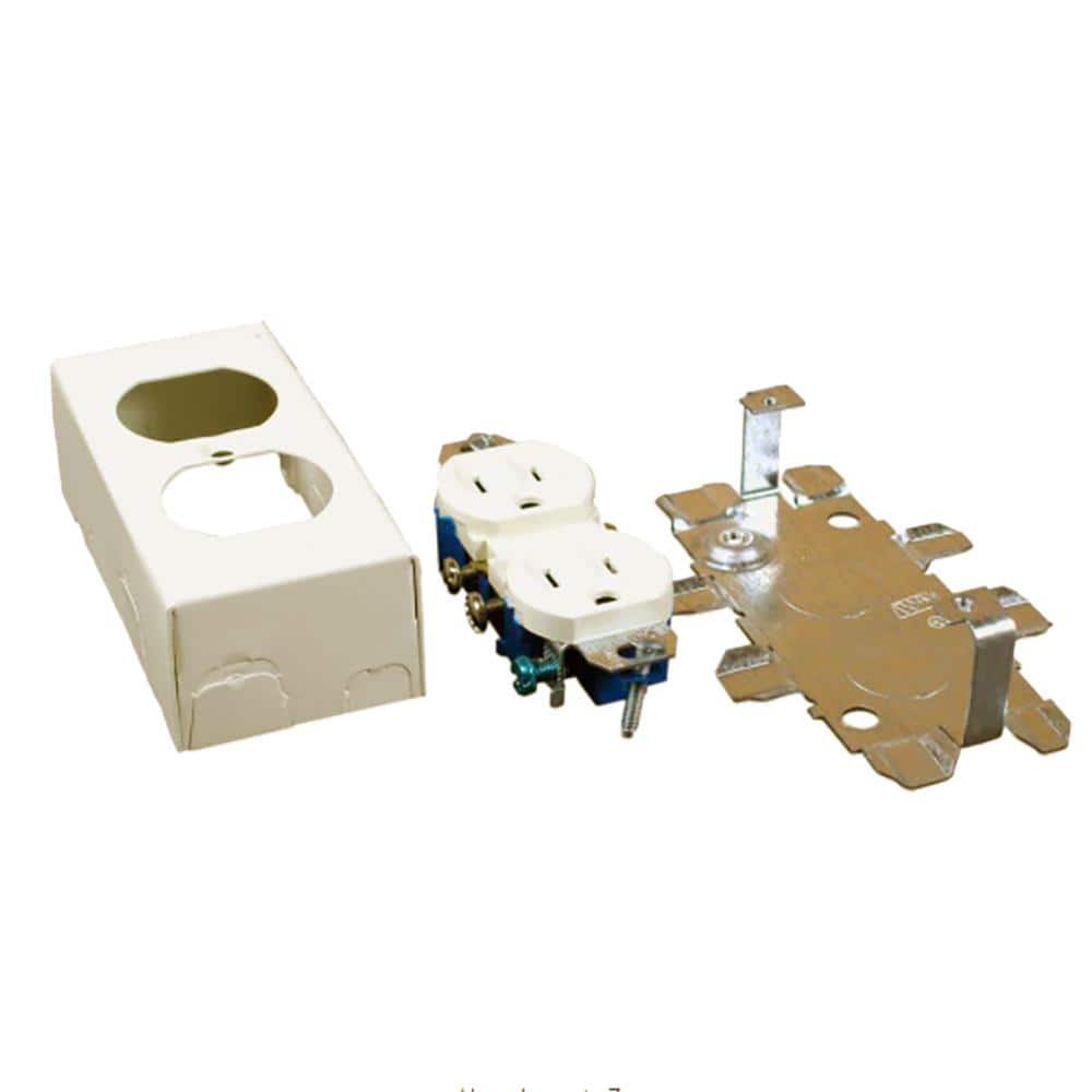 Legrand Wiremold 500 and 700 Series Metal Surface Raceway Duplex Grounding Receptacle Kit, Ivory -  V57243G