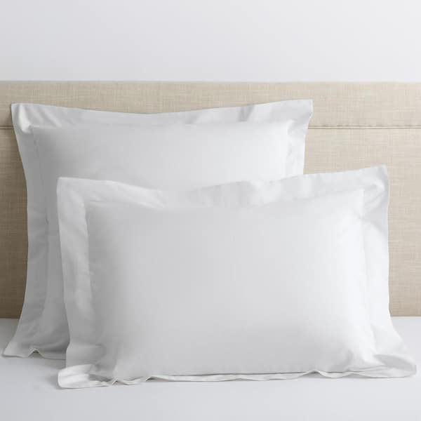 The Company Store Legends Hotel Organic White Solid 300-Thread Count Cotton Percale Single King Sham