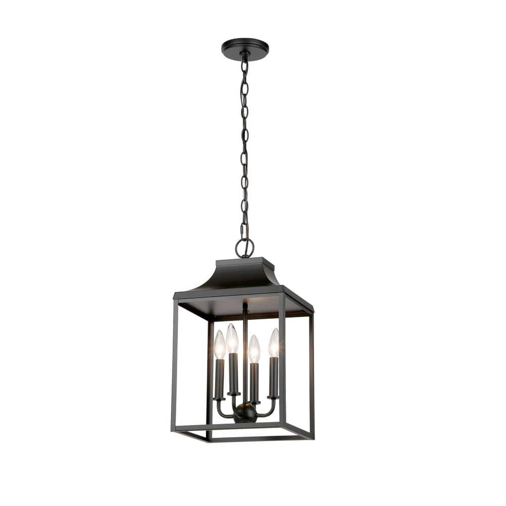 Luminosa 11.5 in. W 4-Light Espresso Bronze Finish Lantern Pendant ...