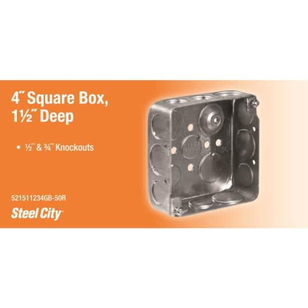 (Pack of Box and Cover) 4x2 Inch Utility Electrical Box, Outlet Box, Decora  Switch Cover, Drawn Construction, Ten 1/2 Inch Knockouts, Raised Ground