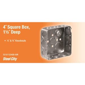 1-Gang 4 in. New Work Metal Electrical Wall Box with Ground Bump
