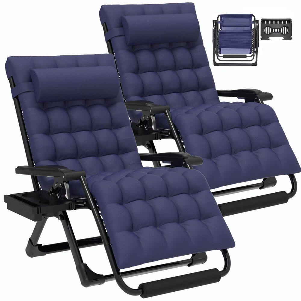 2PCS XXL Zero Gravity Chair 500 lbs, Folding Recliner Patio Lounge with Cushion, Eye Mask & Cup Holder price history on PriceWatchPro