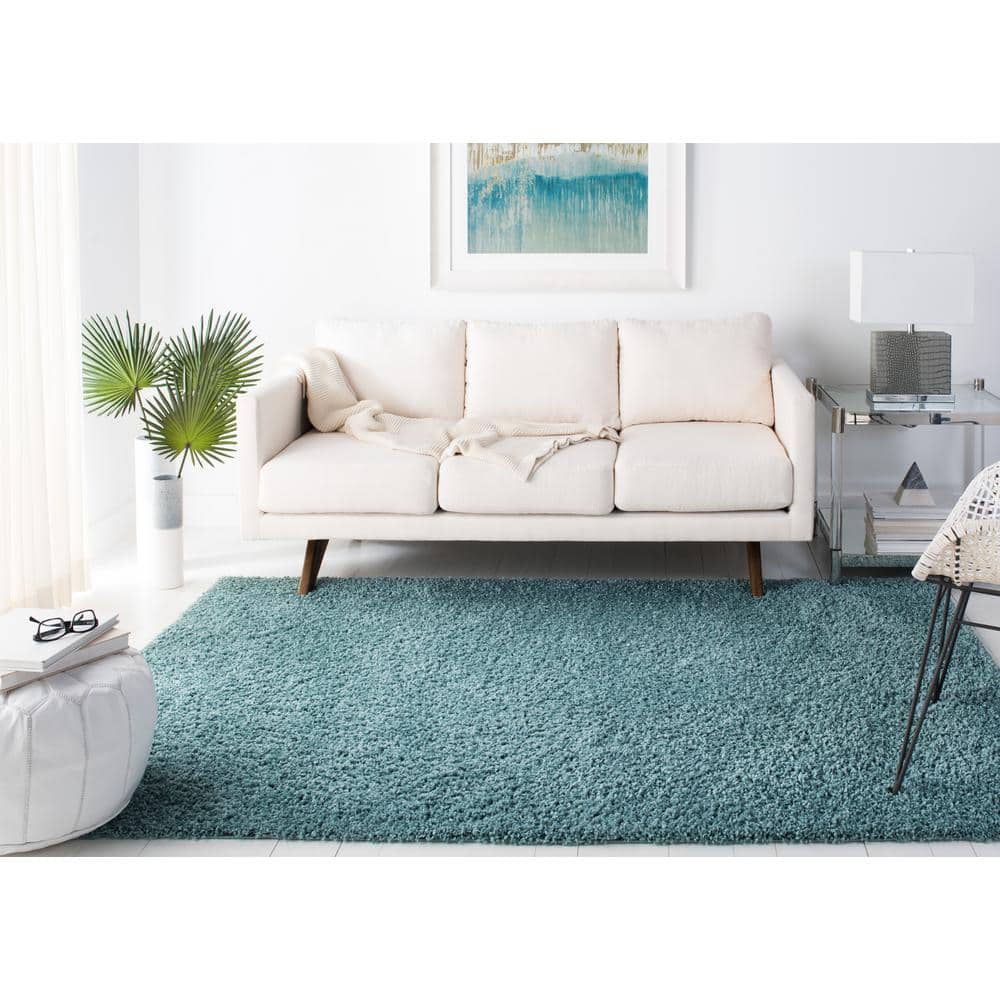 Aqua Bliss 59" Hand-Knotted Easy Care Shag Rug
