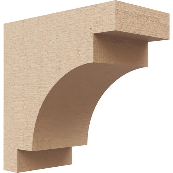 Ekena Millwork 3 in. x 6 in. x 6 in. Series 1 Classic Mediterranean Rough Cedar Woodgrain Timberthane Polyurethane Corbel, Primed Tan