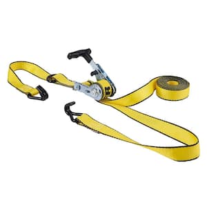 1.25 in. x 14 ft. 1000 lbs. Side Loading Ratchet Tie Down Strap (2 Pack)