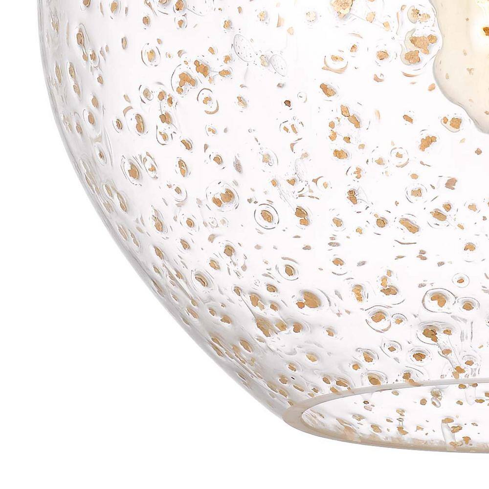 Hive 11" Vintage Brass and Gold Flakes Glass Pendant Light