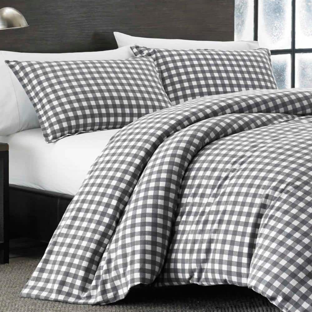 Preston Twin Gray Cotton Reversible Comforter Set