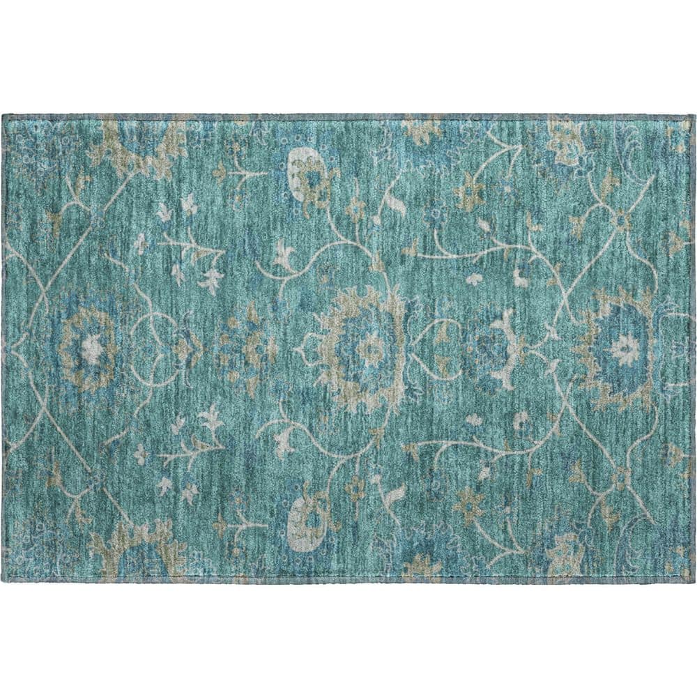 Addison Rugs Mayfield Premium Machine Washable Abstract AMF2290 Teal 3 ...