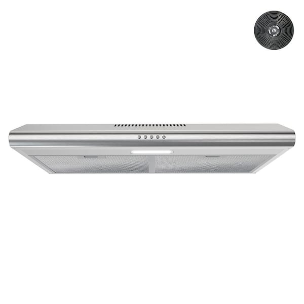 Streamline 30 in. Giovanni Convertible Undermount Range Hood in Brushed Stainless Steel,Mesh Filters,Push Button Control, LED Light