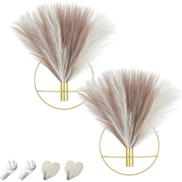 2-Piece 7.9 in. x 7.9 in. beigeandcoffee Plant Wall Decor