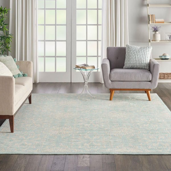 Jubilant Ivory/Green 8 ft. x 10 ft. Moroccan Farmhouse Area Rug