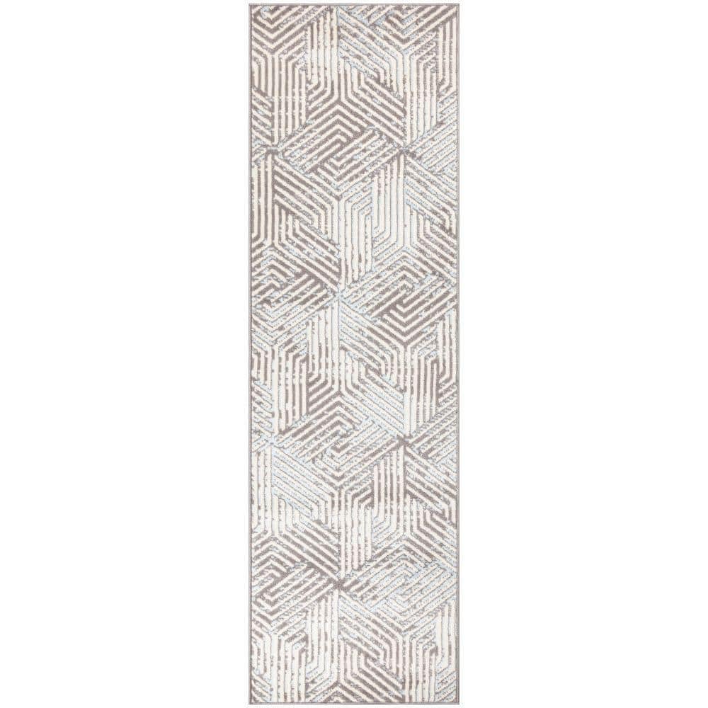 Grafix Grey 2 ft. x 6 ft. Geometric Contemporary Runner Area Rug price history on PriceWatchPro