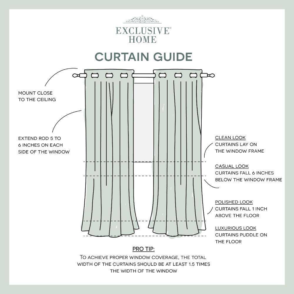 White Embroidered Blackout Grommet Curtain Panels, 52" x 63"