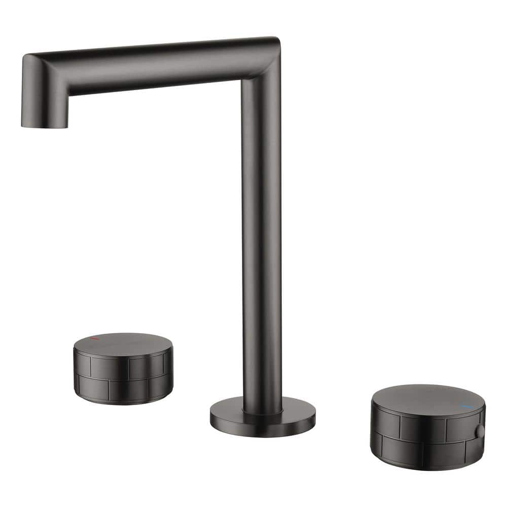 8 in. Widespread 2-Handle Bathroom Faucet in Gunmetal Gray