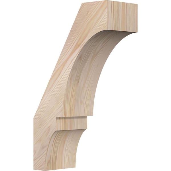 Ekena Millwork 5 1/2"W x 12"D x 20"H Balboa Smooth Knee Brace, Douglas Fir