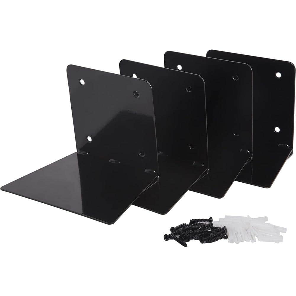 6.38 in. W x 4.53 in. D Black Floating Bookshelves Wall Mounted Decorative 