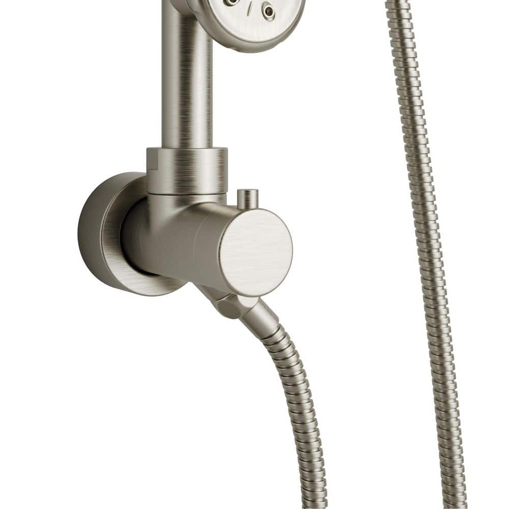 Brushed Nickel Multi-Function Shower System with Adjustable Height