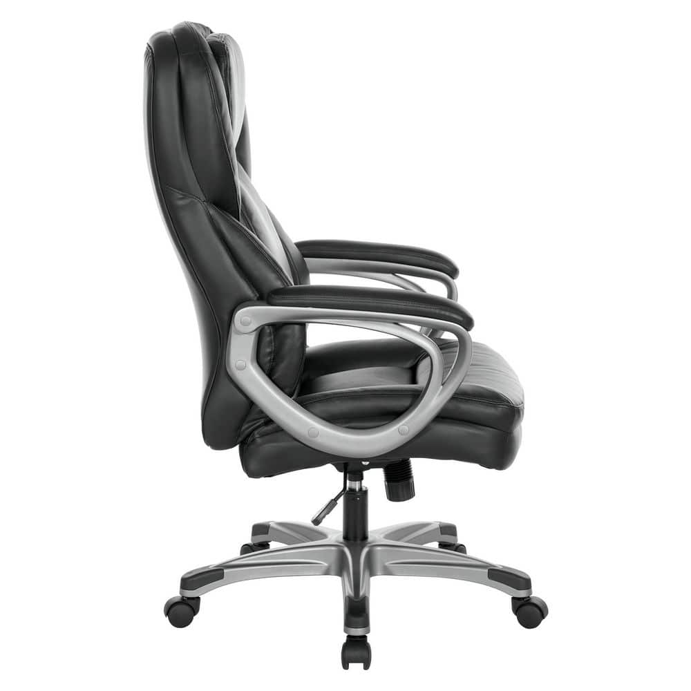 Titanium Titan High-Back Swivel Executive Chair in Black Bonded Leather