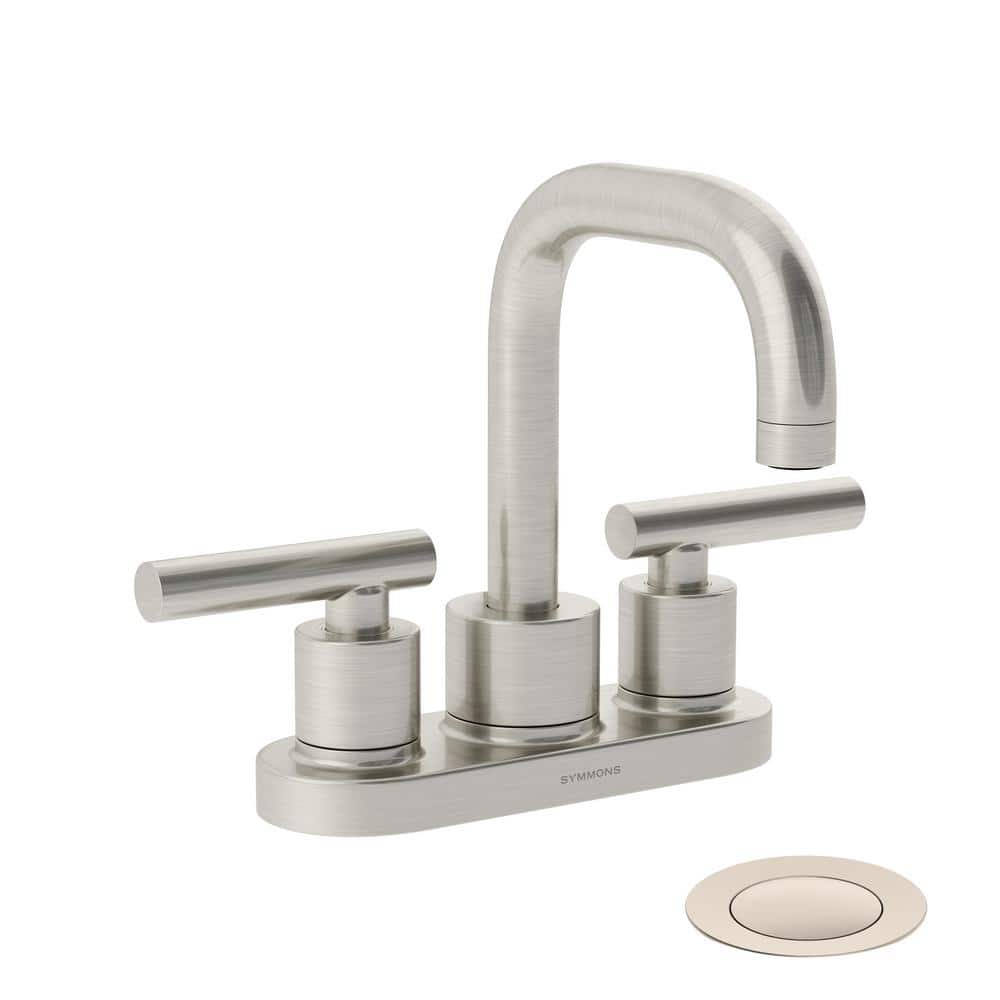 Dia Satin Nickel 4-inch Centerset Two-Handle Bathroom Faucet
