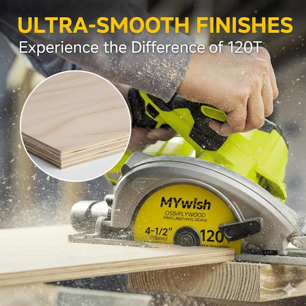 4-1/2 in. 120-Tooth Fine-Finish Circular Saw Blade with 3/8 in. Arbor for Smooth, Clean Cuts (3-Pack)