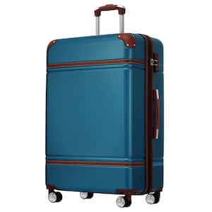 30. 3 in. Blue Expandable ABS Hardside Luggage Spinner 28 in. Suitcase with TSA Lock Telescoping Handle Wrapped Corner