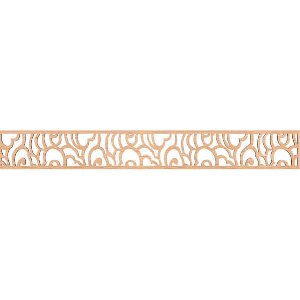 Ekena Millwork Springfield Fretwork 0.25 in. D x 46.5 in. W x 6 in. L Hickory Wood Panel Moulding