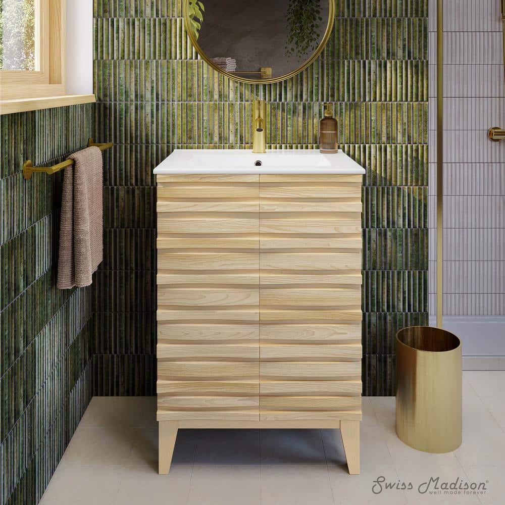 Cascade 24" Natural Oak Freestanding Bathroom Vanity