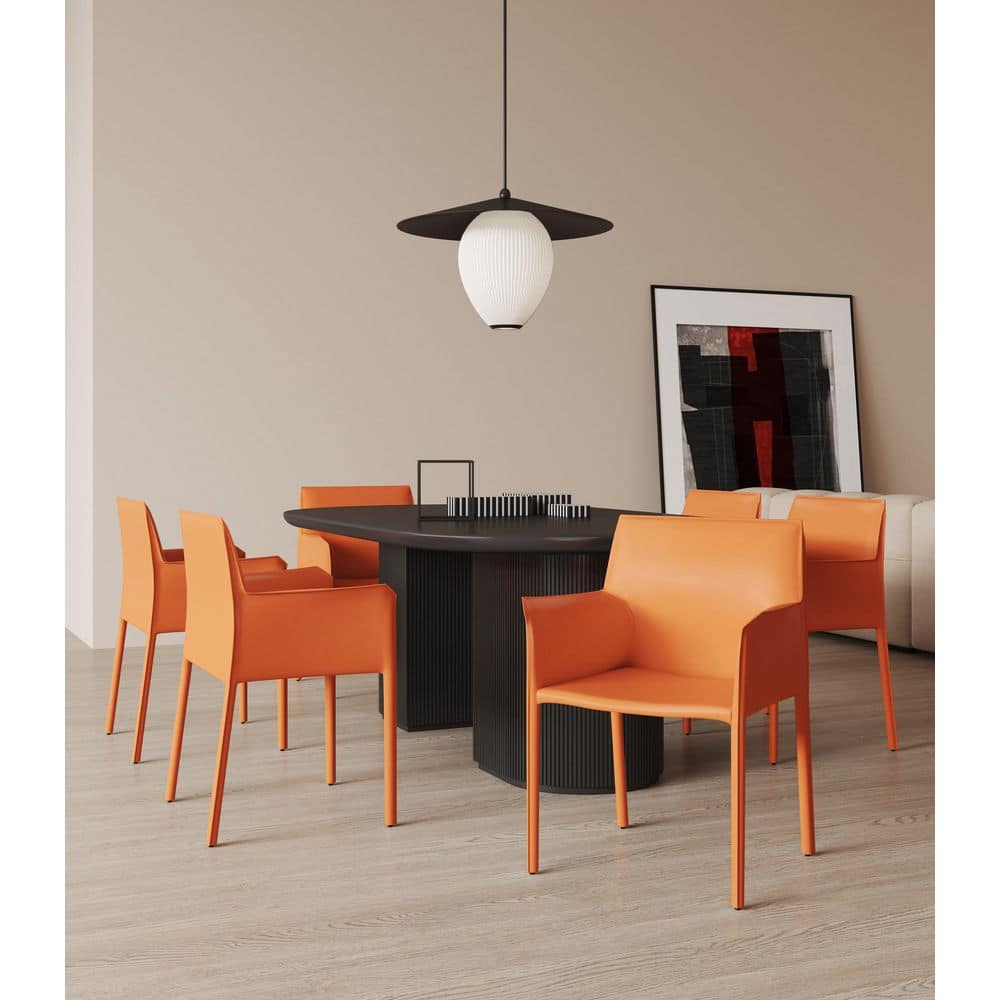 Paris Coral Saddle Leather Upholstered Metal Armchair