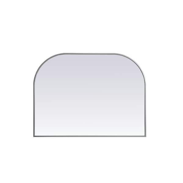 Unbranded Simply Living 40 in. W x 30 in. H Arch Metal Framed Silver Mirror