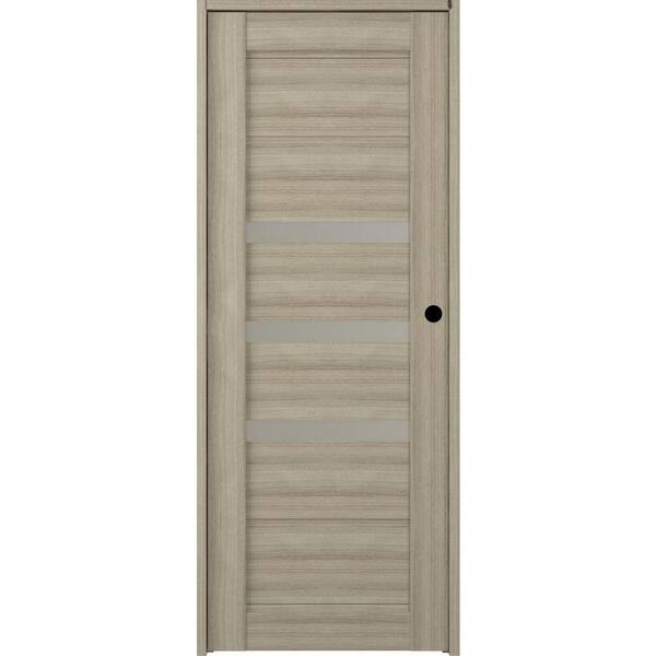 Belldinni 32 in. x 80 in. Left-Hand 3-Lite Frosted Glass Solid Core Rita Shambor Wood Composite Single Prehung Interior Door