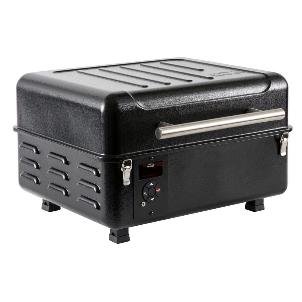 Black Portable Wood Pellet Grill and Smoker with Digital Controller