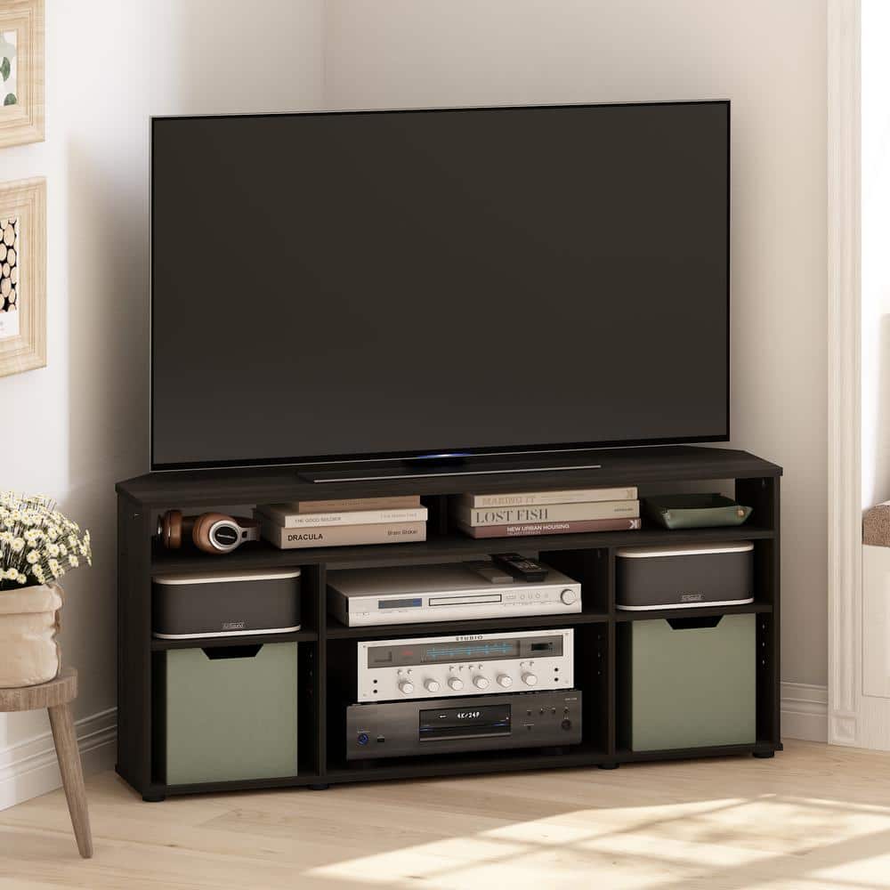 Furinno Jensen Espresso Corner TV Stand Entertainment Center Fits TV's