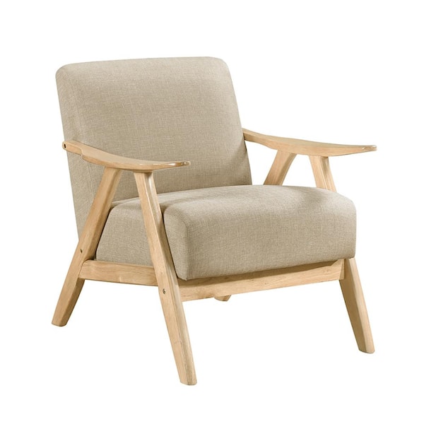 Ocala Light Brown Textured Fabric Upholstery Accent Chair