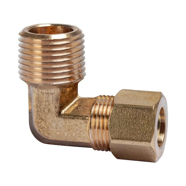 LTWFITTING 3/8 in. O.D. x 3/8 in. MIP Brass Compression 90-Degree Elbow  Fitting (5-Pack) HF696605 - The Home Depot